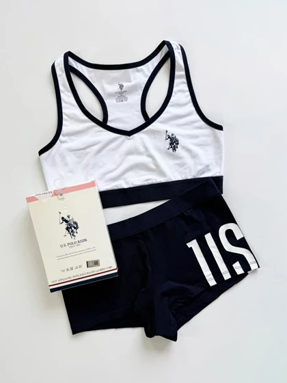 ست نیم‌تنه بدون کاپ و شورت نیم پا پولو U.S Polo Assn