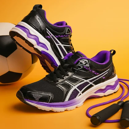 کفش ورزشی مردانه مشکی بنفش مدلRadman