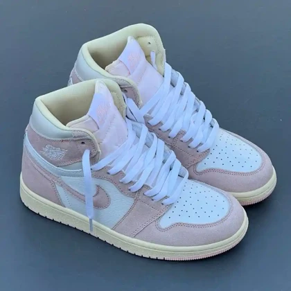 کفش نایک ایر جردن وان ساق‌دار واشد صورتی Nike Air Jordan 1 High Washed Pink
