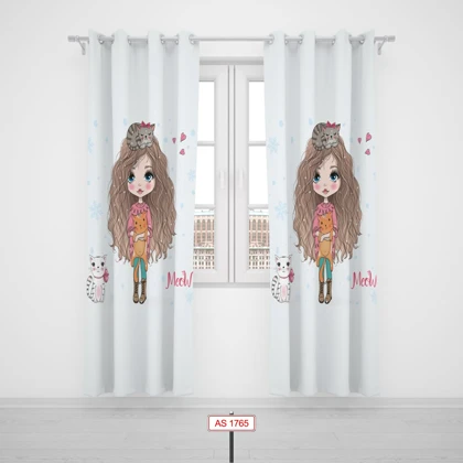 پرده پانچی اتاق کودک برند مینوریا کیدز طرح دخترانه کد p-271