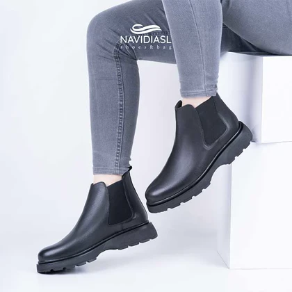 نیم بوت مردانه چرم اسپرت کد 6012011