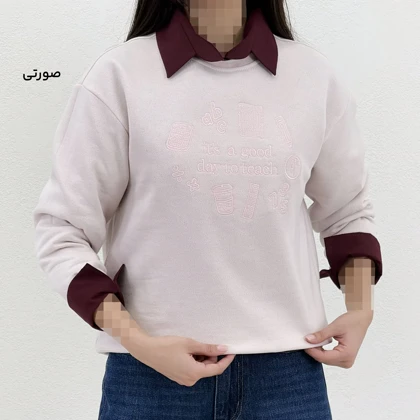 پلیور دورس زنانه یقه گرد طرح Teach | آی بولک