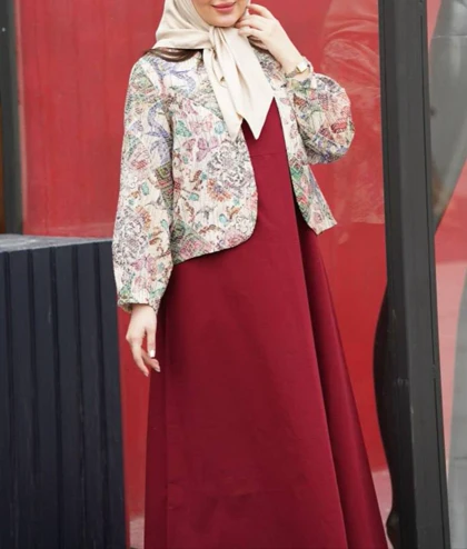 ست کت طرحدار سارافون یقه گرد