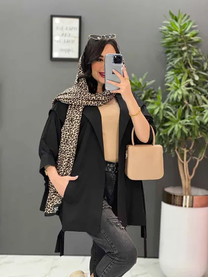 مانتو پانچ آستین حلقه
