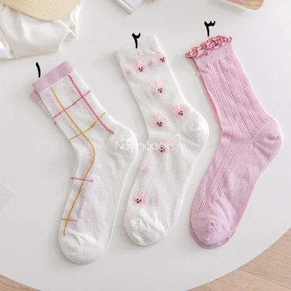 جوراب توری صورتی