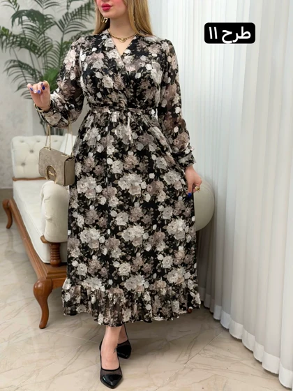 پیراهن حریر پایین چین 3939