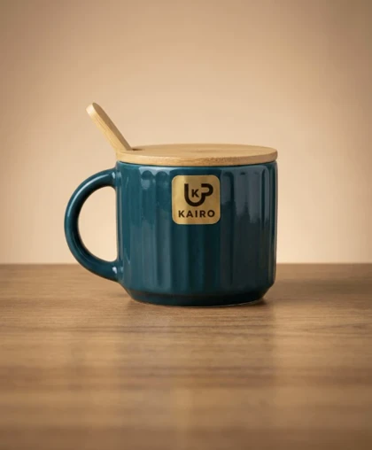 ماگ سرامیکی درب چوبی در چهار رنگ