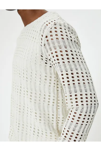 ژاکت روباز با یقه آستین بلند 4SAM70148MK