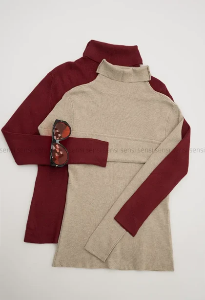 بلوز بافت یقه اسکی وارداتی کد1004588