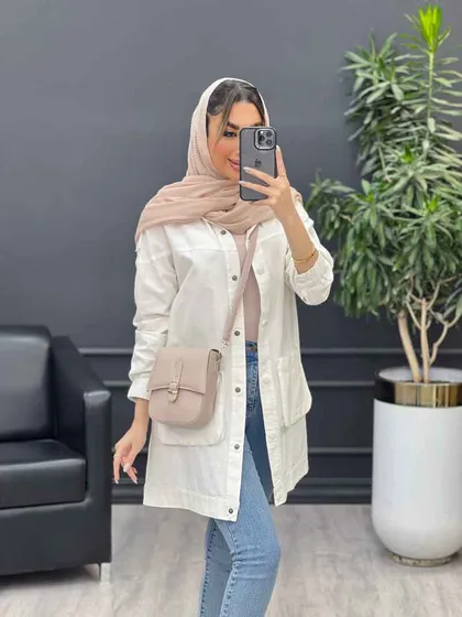 مانتو لینن رنگی سر شانه پاگن