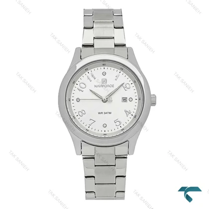 ساعت زنانه ناوی فورس NF5059 نقره ای صفحه سفیدNaviForce-7747-L