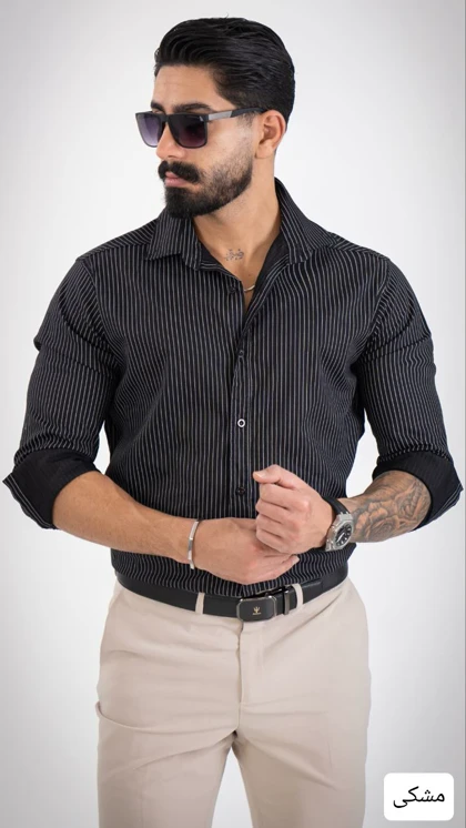 پیراهن مردانه راه راه اذین_کد4638