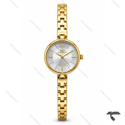 ساعت الگانس زنانه رفرنس EL007 طلایی صفحه سیلور Elegance-11475-L