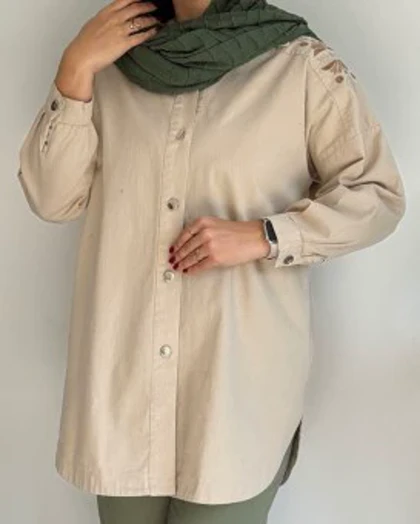 مانتو کتان گلدوزی یاسمن