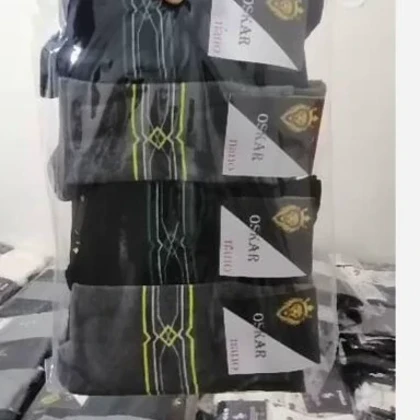 تولیدی جوراب مردونه ساق بلند طرح خطی بسته بندی سلفونی 12 جفتی پنجه گیری روسو تخت فری سایز 38 الی 46 نخی