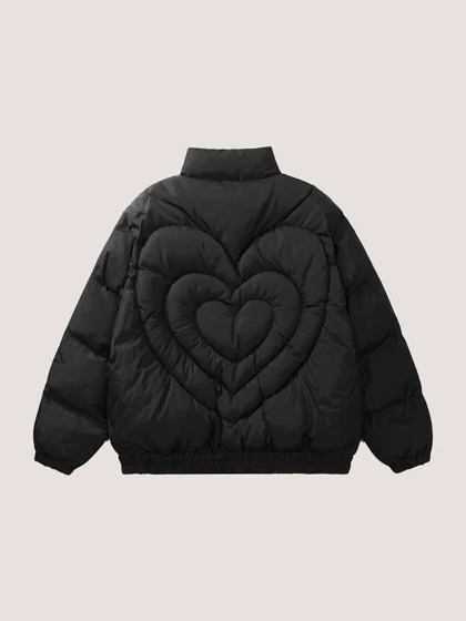 کاپشن پفکی دوخت قلبی 🖤