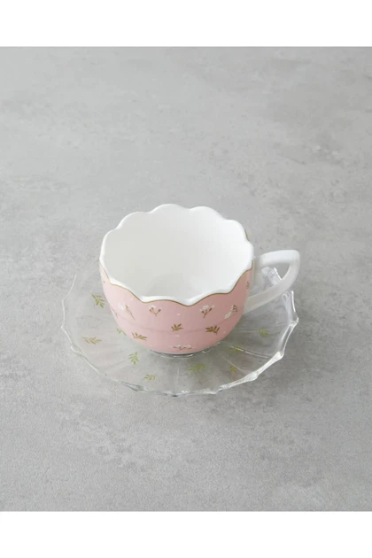 فنجان قهوه دو نفره English Home مدل Charming New Bone China - صورتی