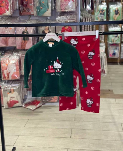 بلوز و شلوار پولار ضخیم دخترانه سیاه اینجه کد HK307-K