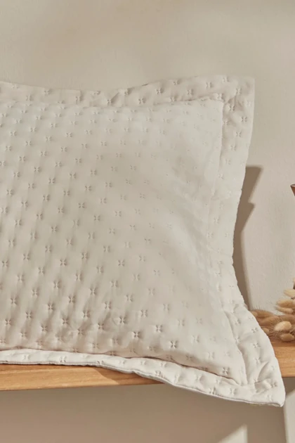 روتختی دو نفره Karaca Home مدل Breeze Soft پلی‌استر - شیری