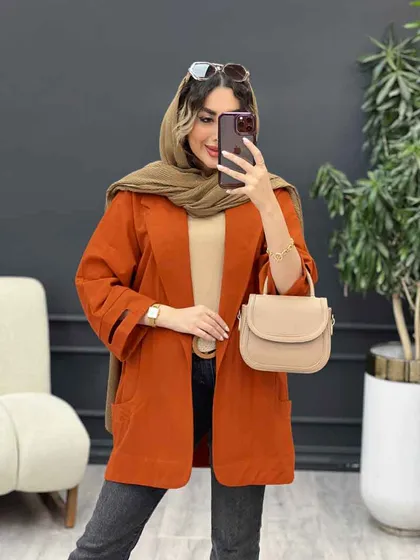 مانتو سر آستین چاک جیب نما