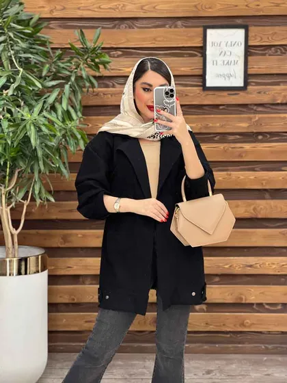 مانتو لینن جیب کج ریش دار