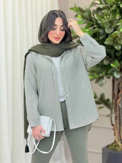 شومیز راه راه تک جیب