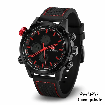 ساعت مچی مردانه اورجینال موتور ژاپنی دو زمانه برند مینی فوکوس مدل Mf0066G.02 بند چرم