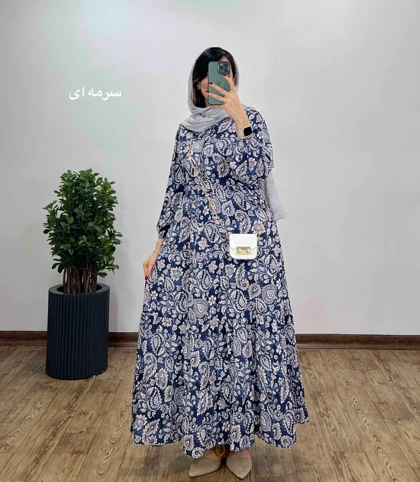 پیراهن بلند طرحدار مرسانا 7