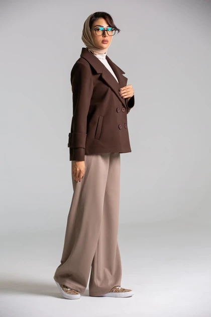 پالتو کت فوتر کراپ 4 دکمه