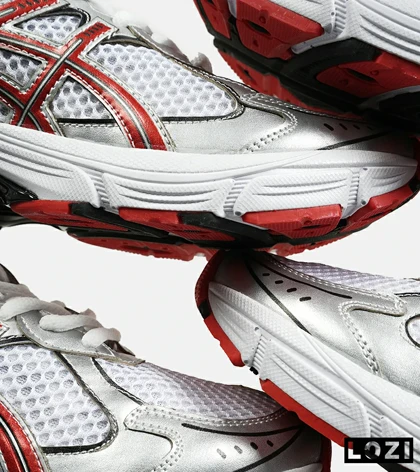 کفش کتانی مردانه سفید نقره ای قرمز ASICS GT 2160