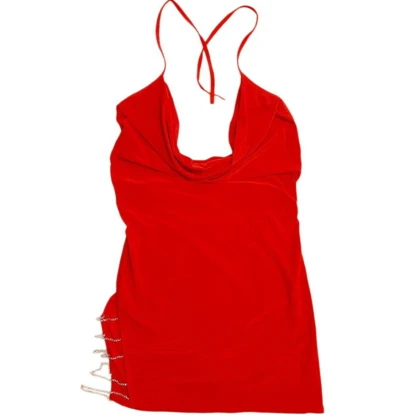 لباس فانتزی مجلسی زنجیردار (Mini Dress) دلوین کد 016
