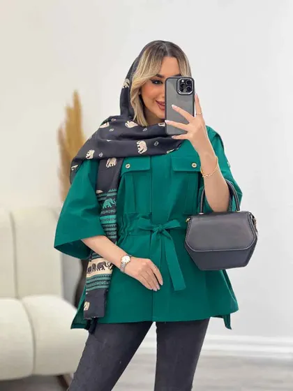 مانتو لینن سرشانه پاگن