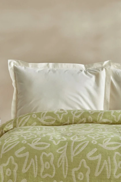 روتختی پیکه دو نفره Karaca Home مدل Bouquet موسلین - سبز