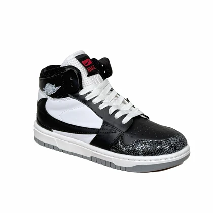 کتانی اسپرت مردانه مدل نایک ایرجردن1 ساق‌دار Nike Air jordan1 رنگ سفید مشکی کد 51421