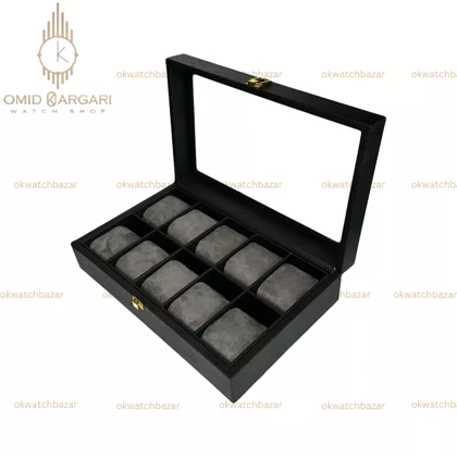 جعبه ده تایی چوبی داخل طوسی Watch Box