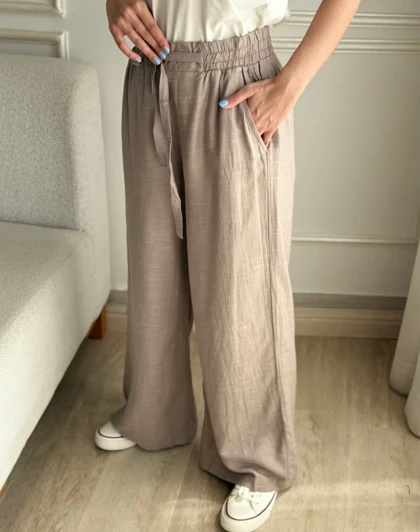 شلوار لینن کاغذی سایا کدPA-9070