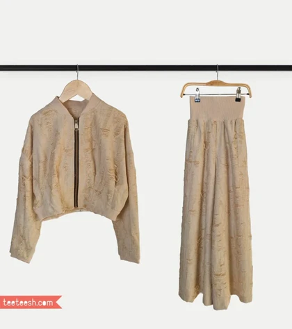 ست سویشرت شلوار کرم