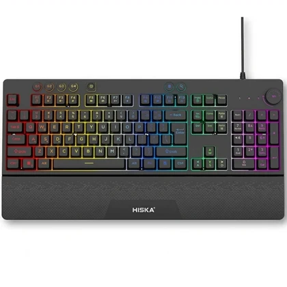 کیبورد گیمینگ هیسکا HISKA مدل HX-KEG405 باسیم RGB