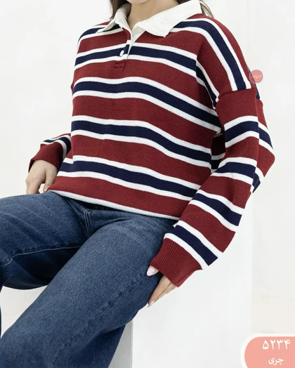 بافت آکریل یقه دکمه 5234