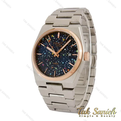 ساعت تیسوت PRX مردانه دورنگ رزگلد صفحه کهکشانی Tissot-5370-G