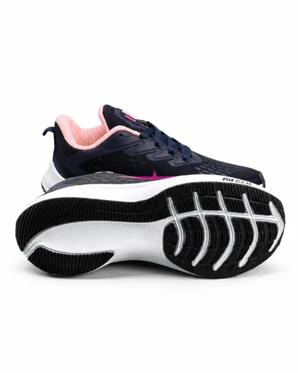 کفش کتانی زنانه مدل نایک ایر زوم سرمه ای صورتی NIKE IR ZOOM