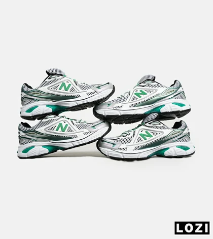کفش کتانی بزرگ پا طوسی سفید سبز NEW BALANCE 1064 V.2
