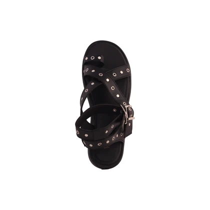 صندل لاانگشتی برشکا مدل پانچی مشکی کد 6101