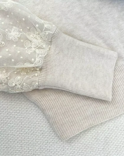 پلیور بافت استین کارشده 2 رنگ کد 5461