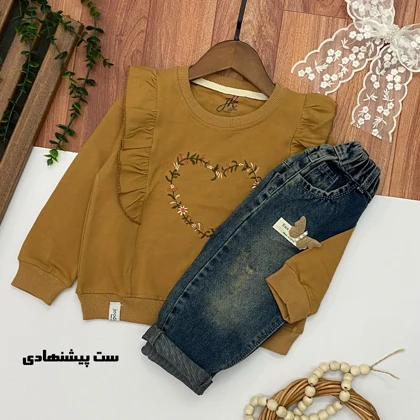 بلوز دورس دخترانه مدل قلب و گل