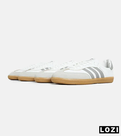 کفش کتانی مردانه و زنانه سفید طوسی کرم ADIDAS Samba