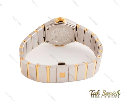 ساعت امگا زنانه کانسلیشن دورنگ طلایی نگین Omega-2294-L