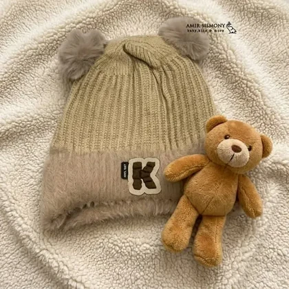 کلاه بافت بچگانه طرح K