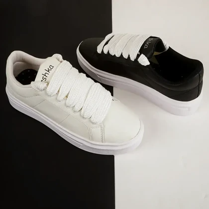 کفش تخت مشکی زیره سفید مردانه مدل MANIN