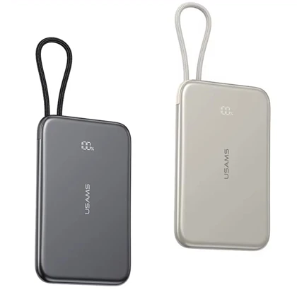 پاور بانک 5000 فوق باریک با کابل Type-C یوسامز USAMS US-CD227 با اتصال مگنتی